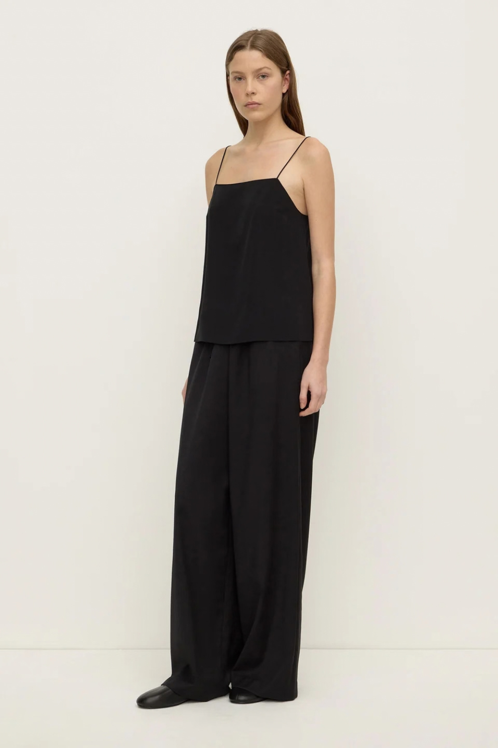 Aime Silk Tank | Black