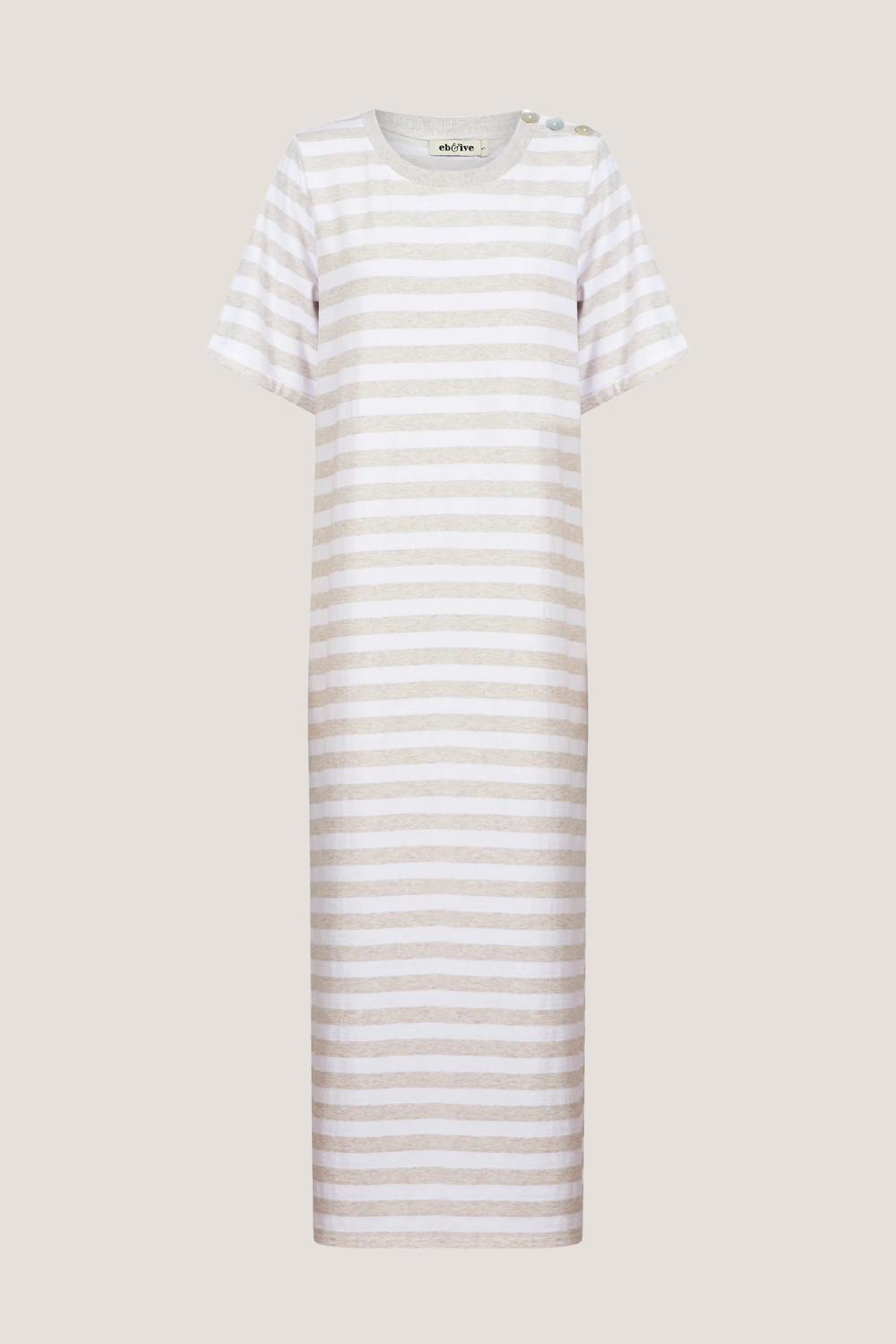 Studio Stripe Tshirt Dress | Stone