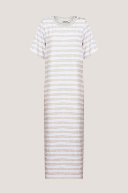 Studio Stripe Tshirt Dress | Stone