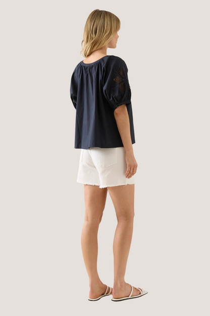 Nilsa Button Top | Navy