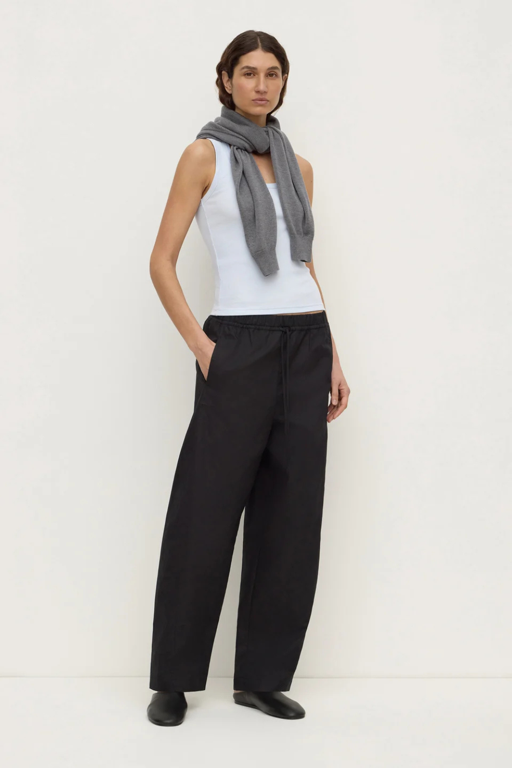 Loxley Cotton Linen Pant | Black