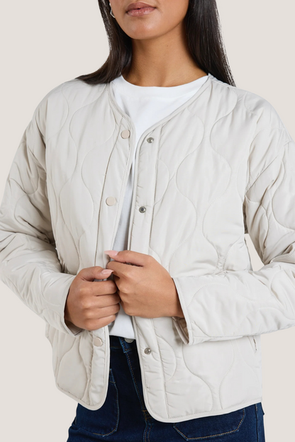 Apex Putty Collarless Puffer Jacket