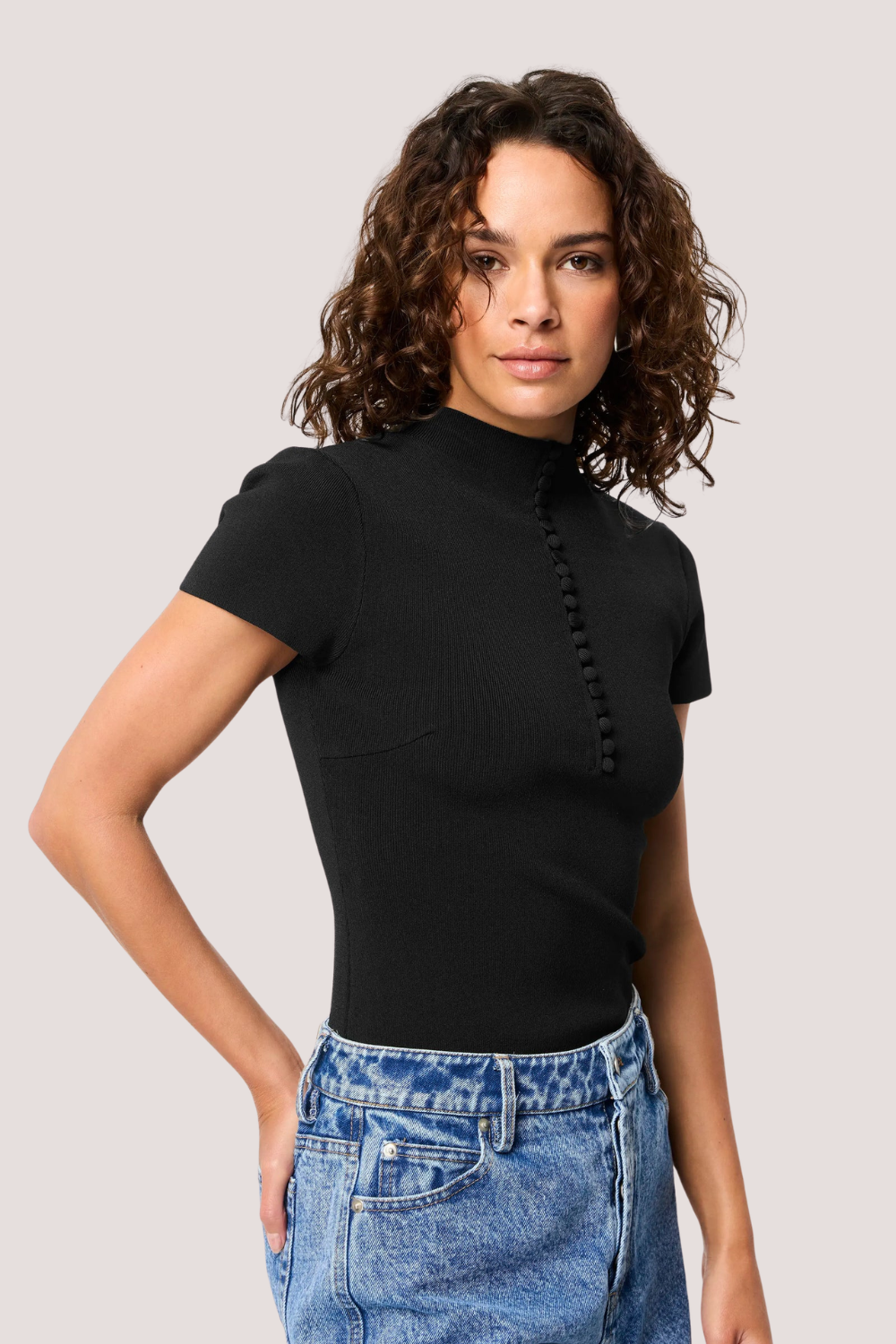 Mayfair Short Sleeve Top | Black
