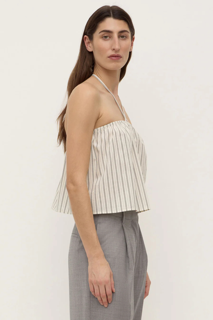 Ria Stripe Top | Cream/Smoke