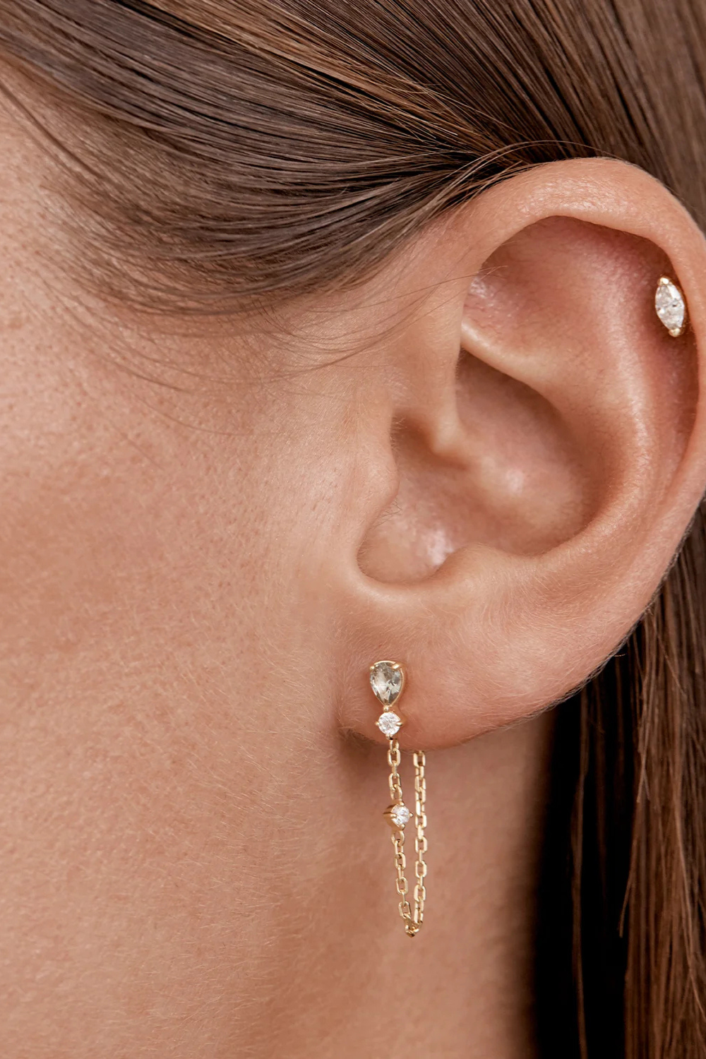 18k Gold Vermeil Aura Chain Earrings