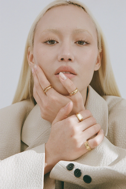 Wave Ring Set | Gold