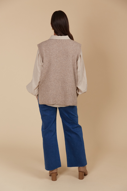 Miru Knit Vest | Taupe