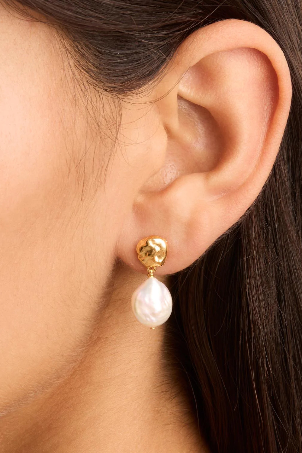 18k Gold Vermeil Endless Grace Pearl Drop Earrings