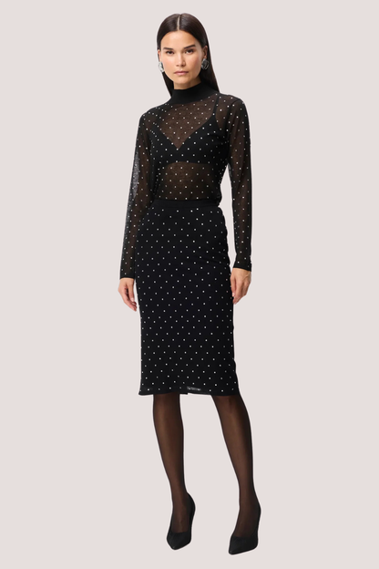 Celeste Knit Skirt | Black Crystal