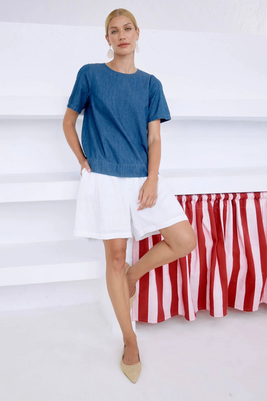 Melenia Denim Top | Indigo