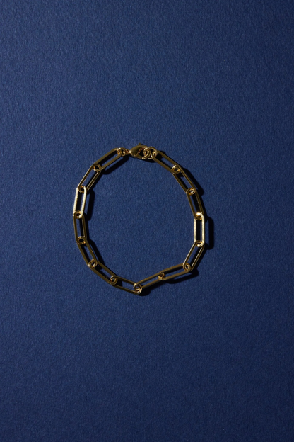 Paperclip 14k Gold Plate Chain Bracelet