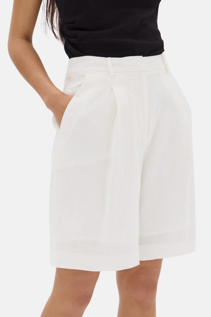 Aria Linen Short | Antique White