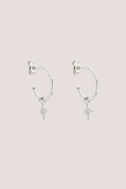 Sterling Silver Starlight Hoops
