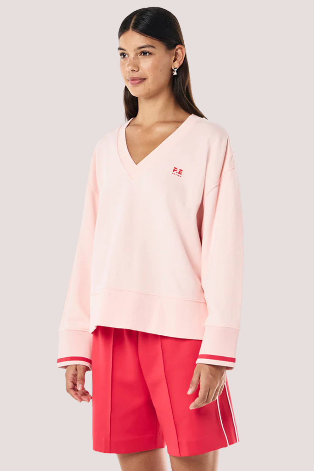 Courtside V-Neck Sweat | Petal