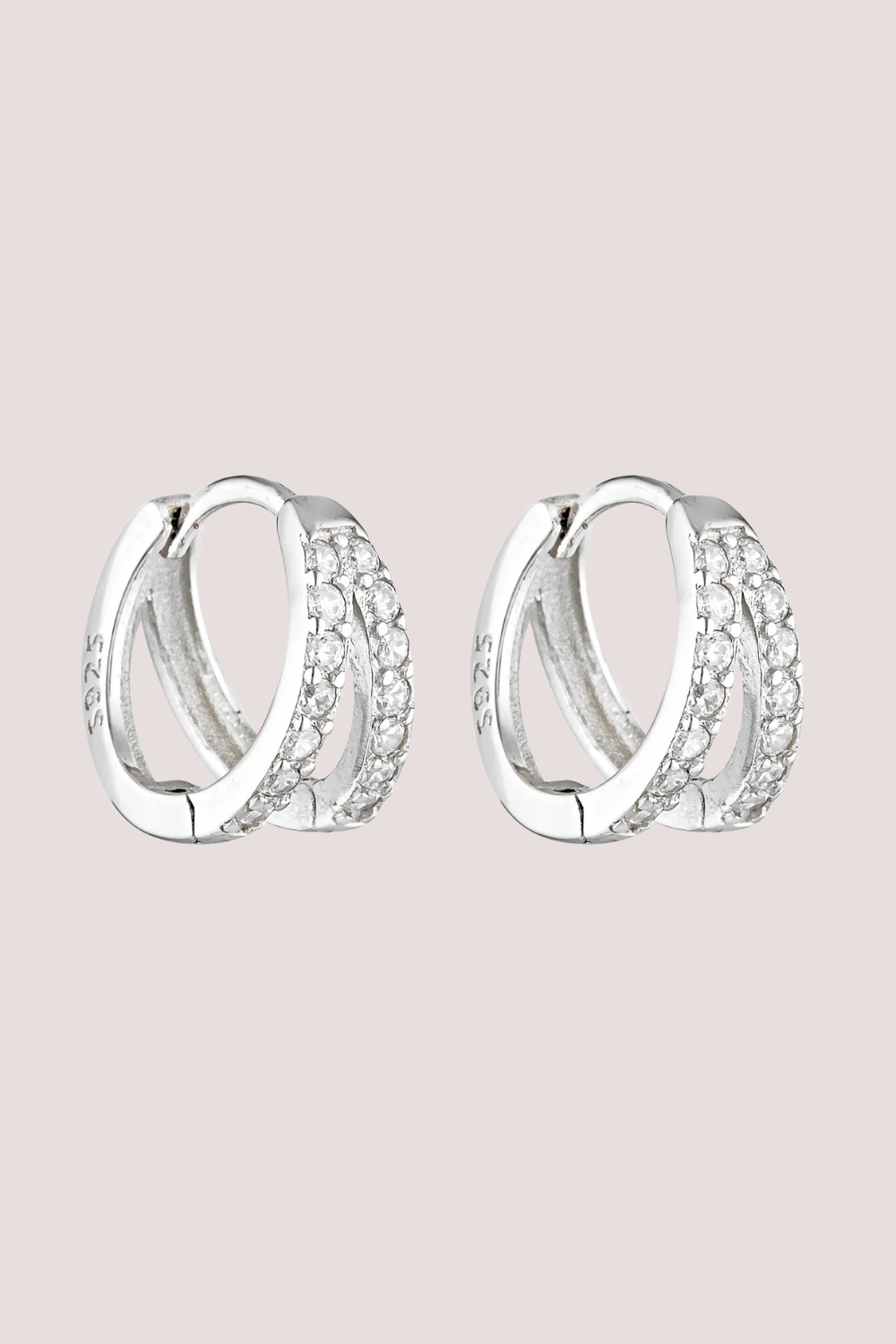 Double Angel Huggies | Sterling/Clear