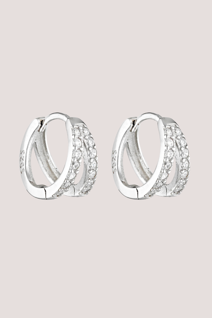 Double Angel Huggies | Sterling/Clear