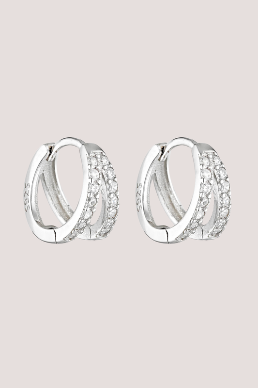 Double Angel Huggies | Sterling/Clear