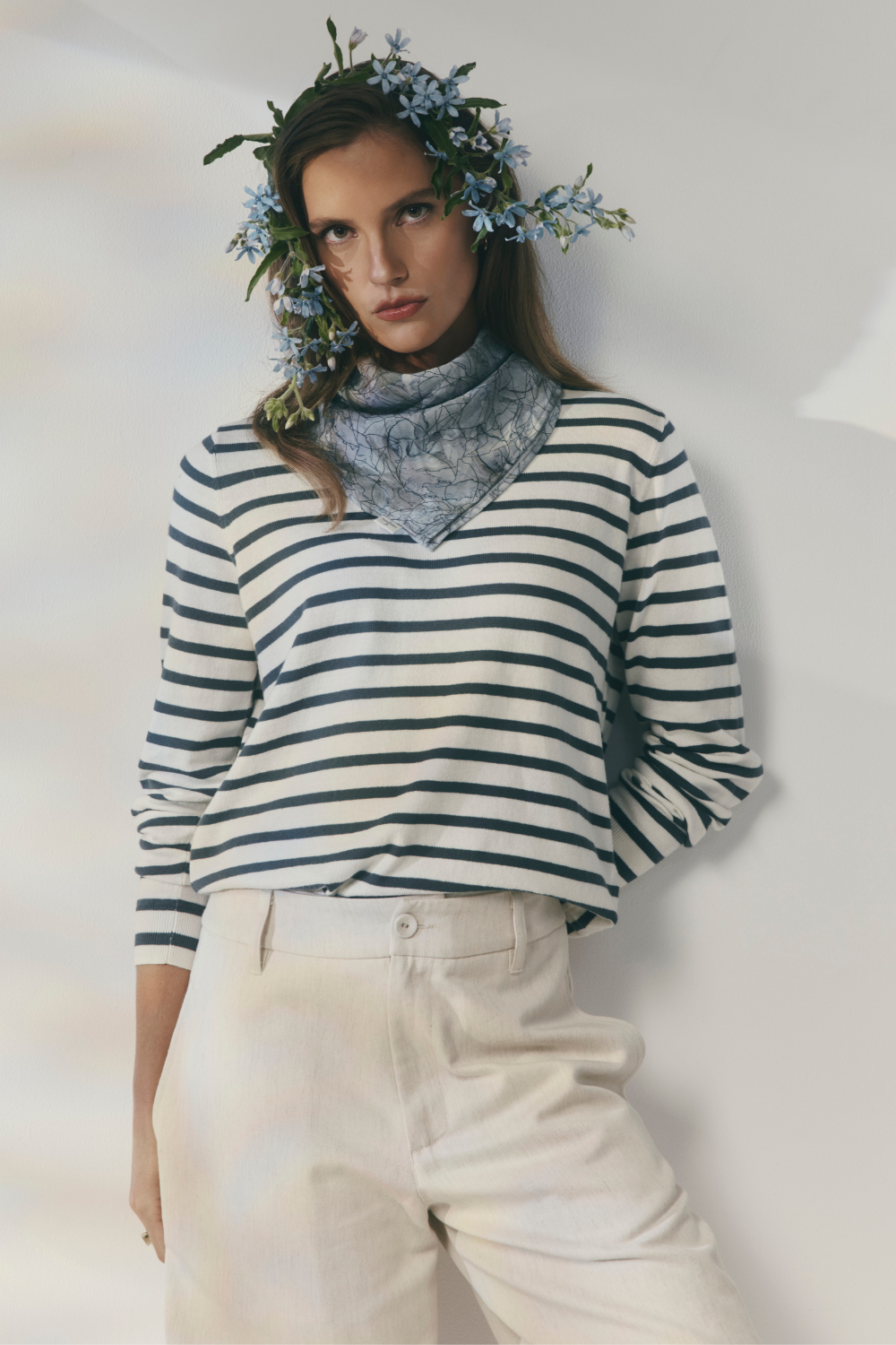 Fountain Sweater | White Linen |Tidepool