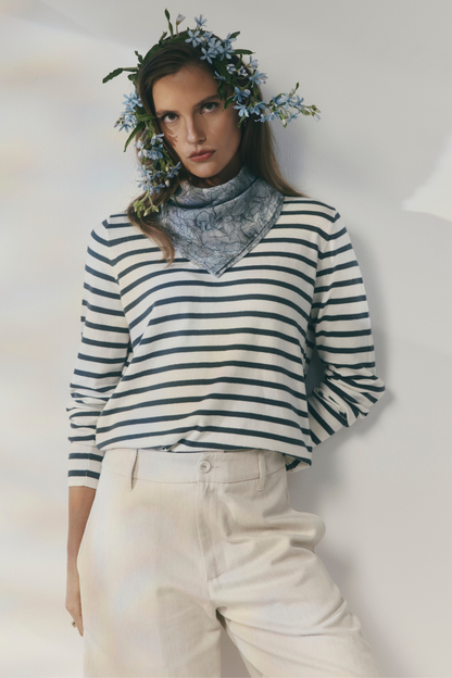 Fountain Sweater | White Linen |Tidepool