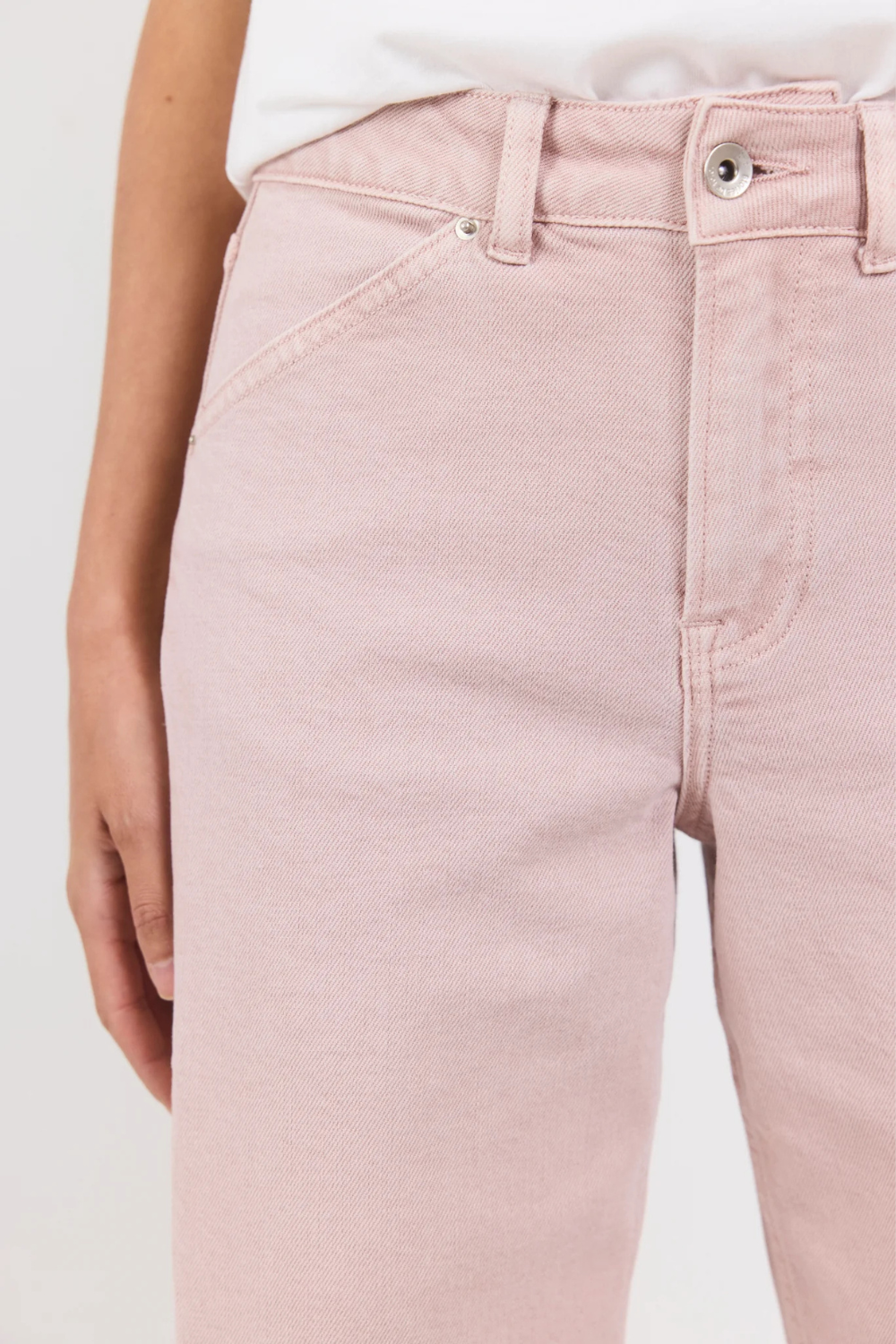Idolise Pale Pink Stretch Soft Barrel Jean