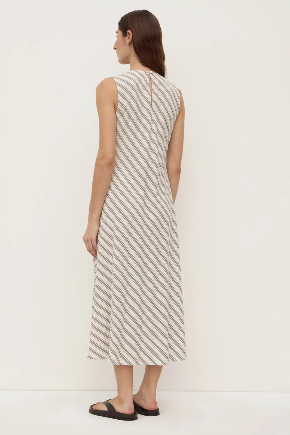 Lenny Stripe Midi Dress | Cream/Smoke