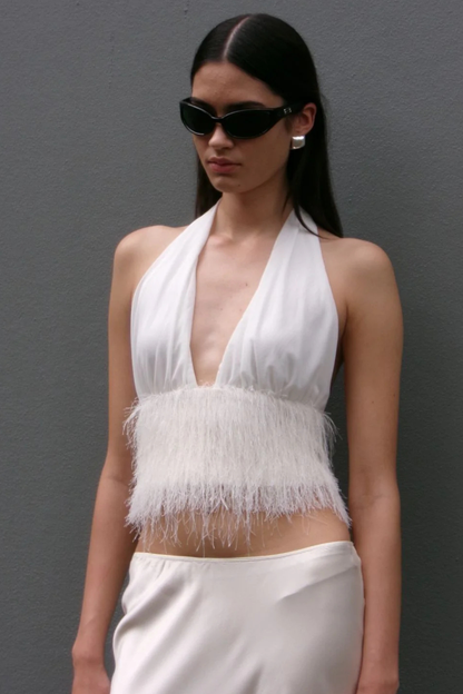Finley Halter Top White