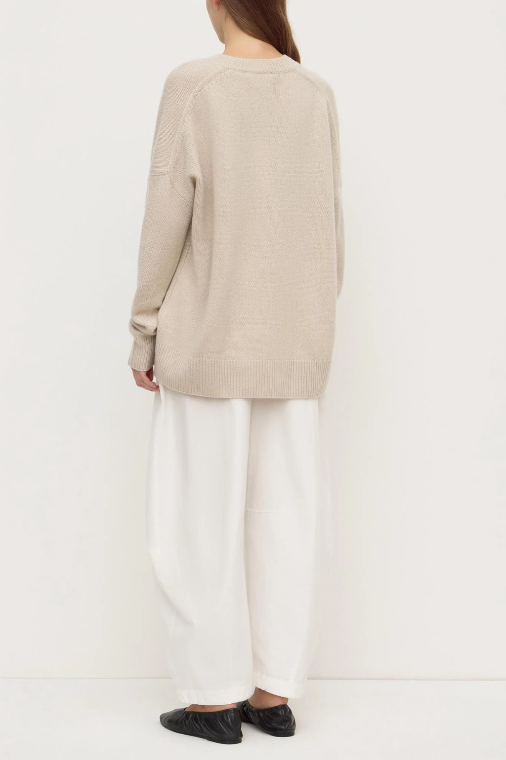 Alora Cashmere V Neck Knit | Tapioca