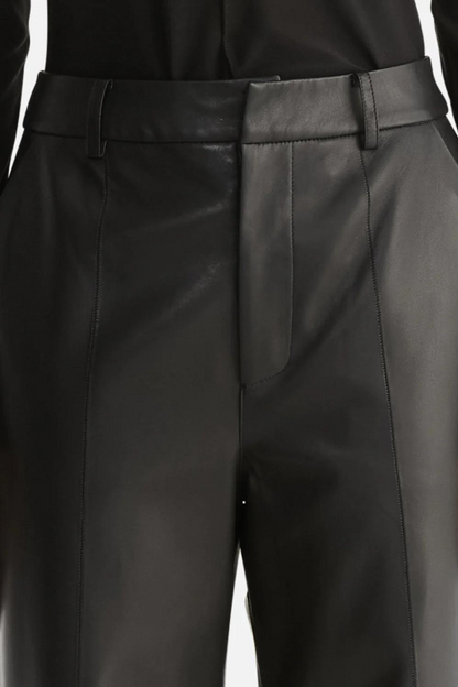 Core Relaxed Leather Pant | Black