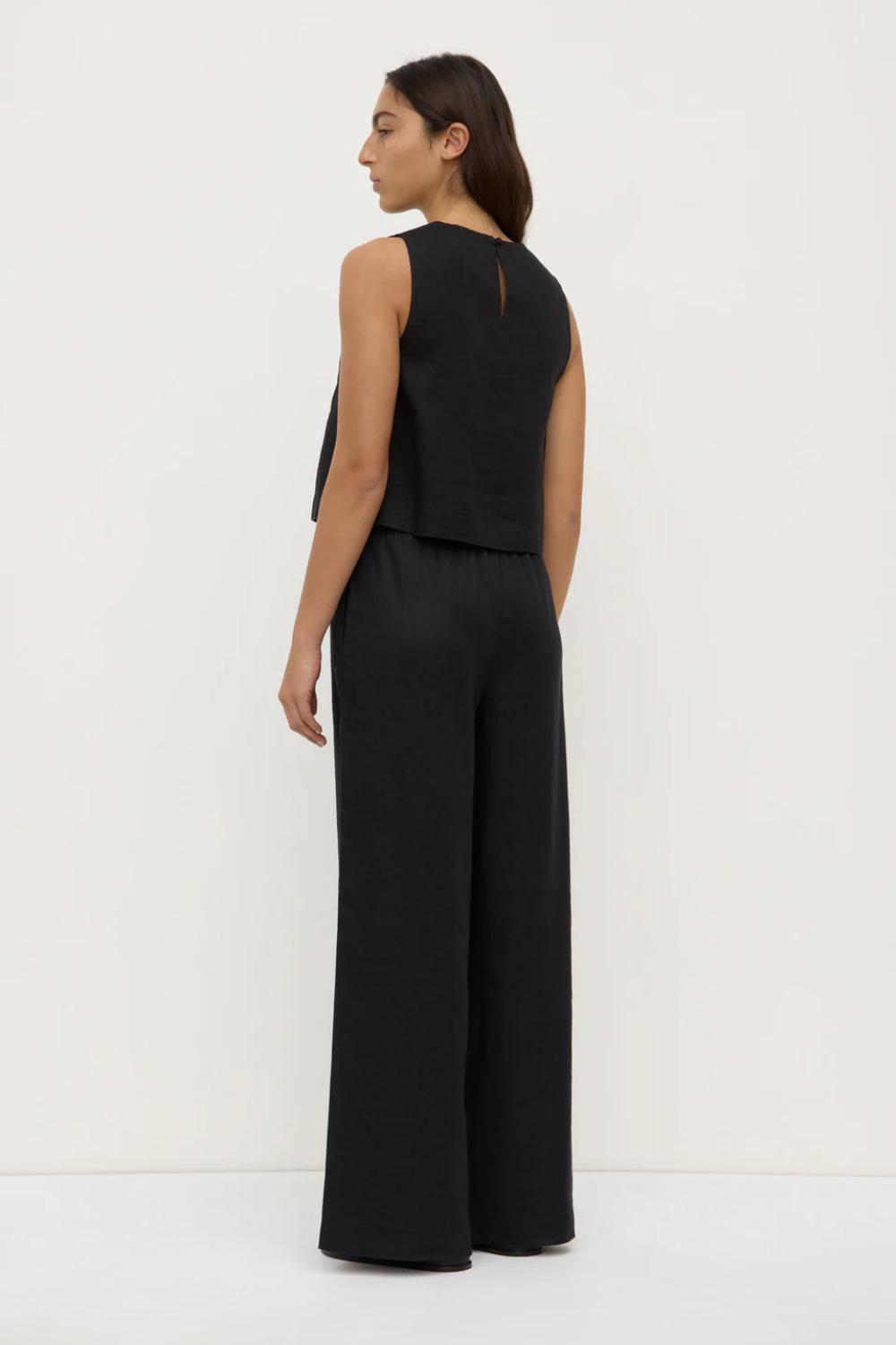 Estelle Linen Top | Black