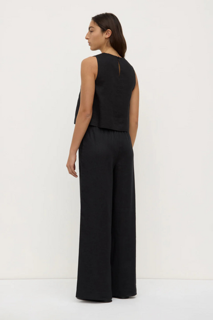 Estelle Linen Top | Black
