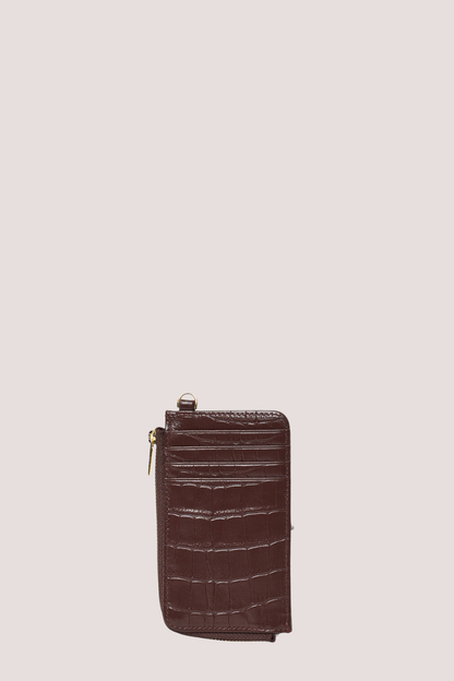 Winona Card Holder | Espresso Croc