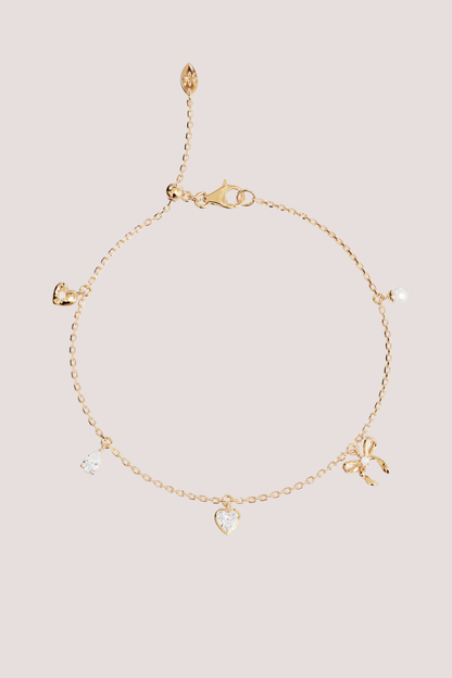 18k Gold Vermeil Forever Yours Charm Bracelet