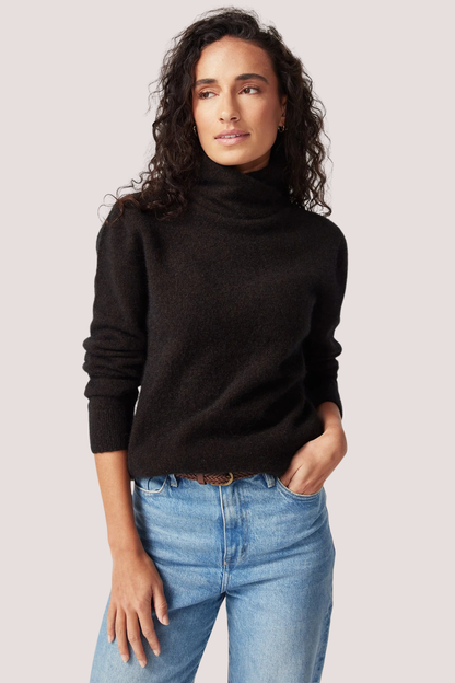 Cross Neck Sweater | Chocolate