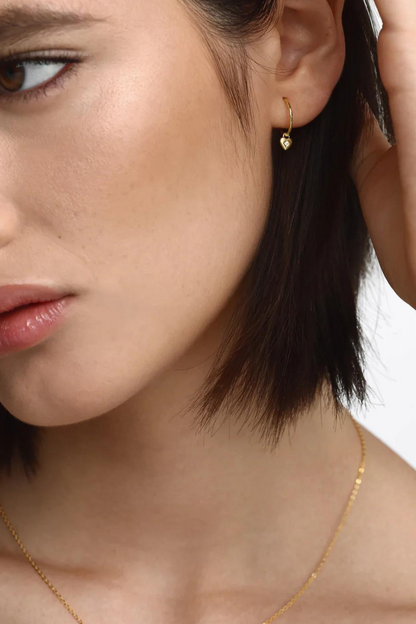 Mini Heart Hoops | Gold