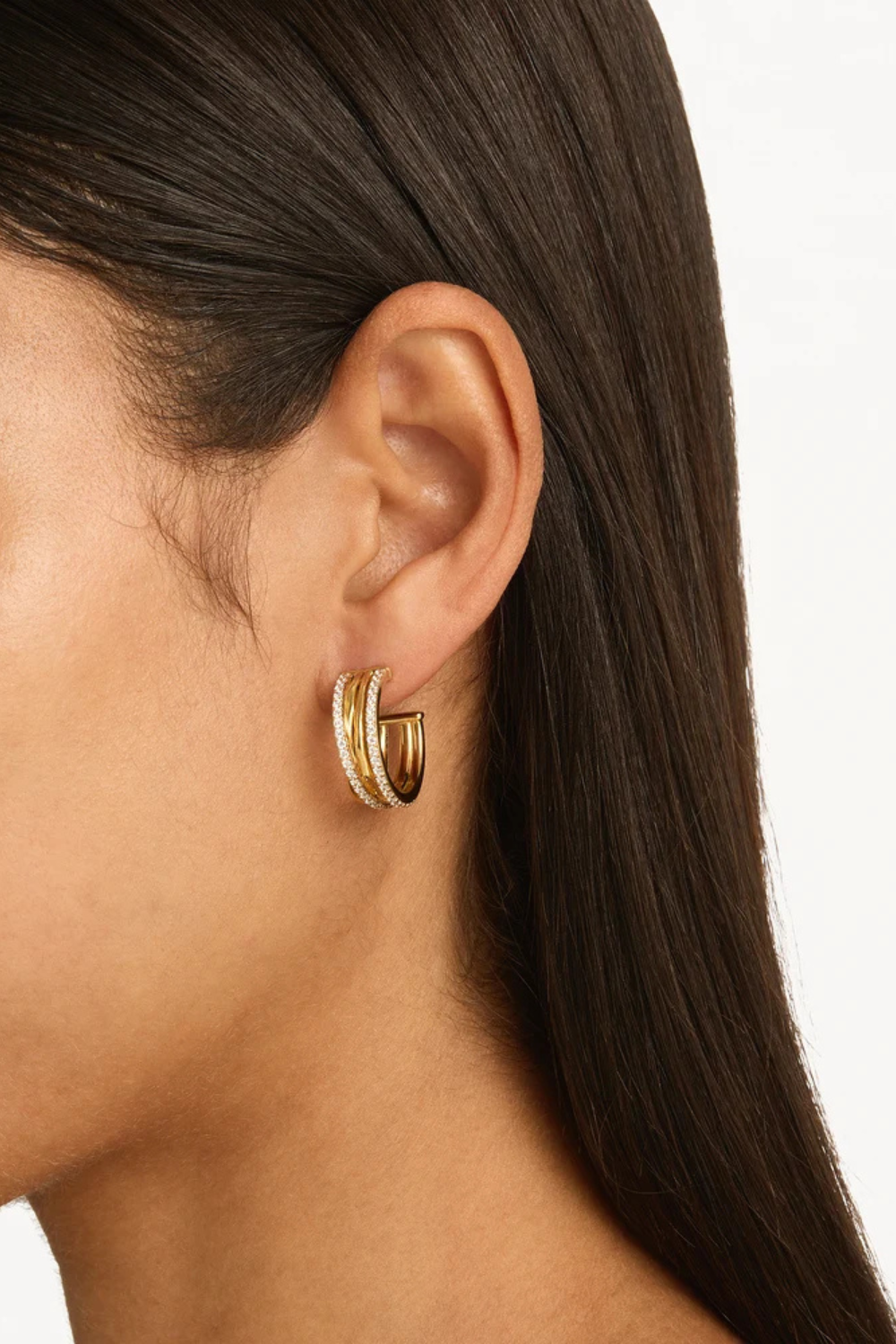 18k Gold Plated Entwined Hearts Large Hoops