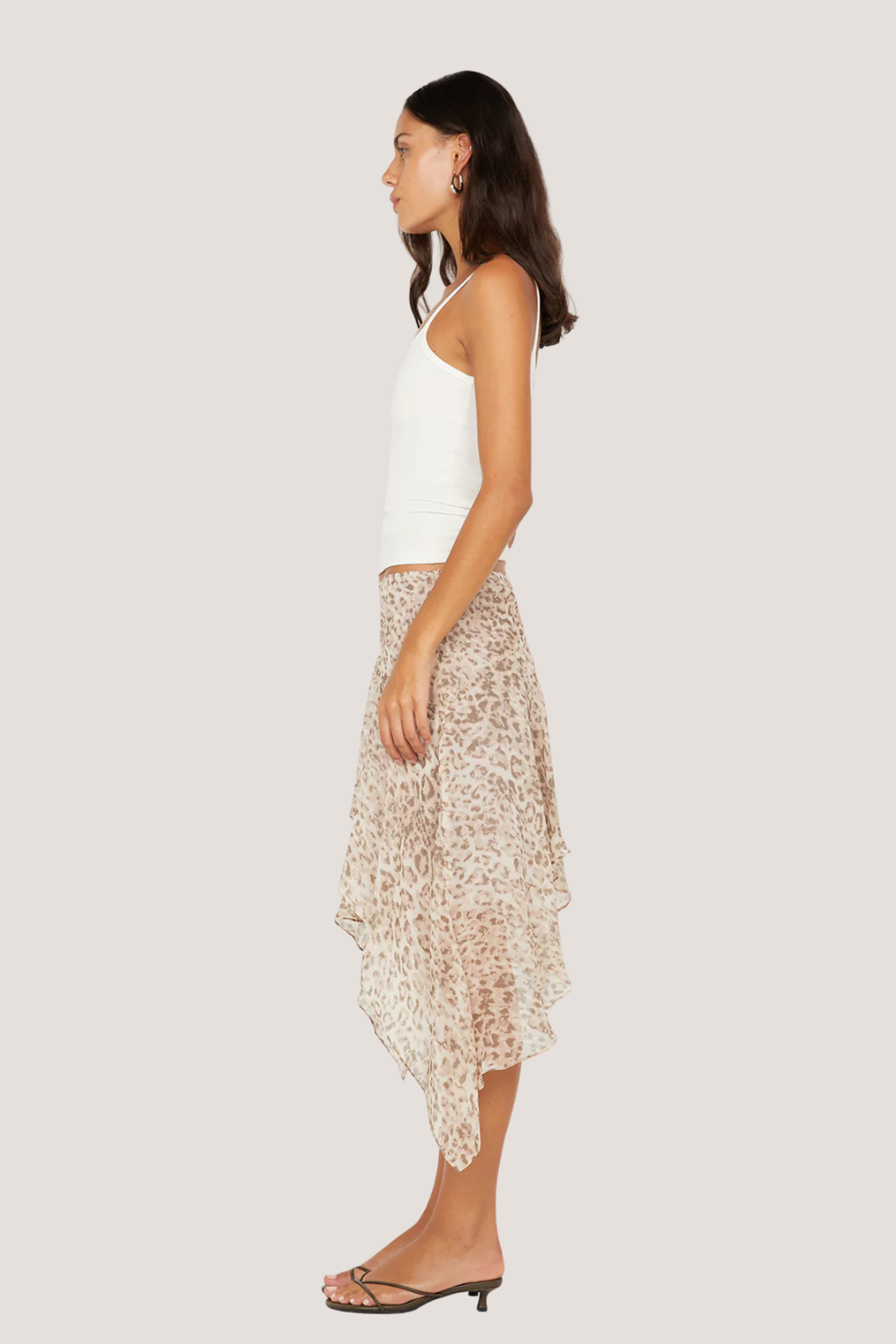 Feline Asym Skirt | Faded Leopard