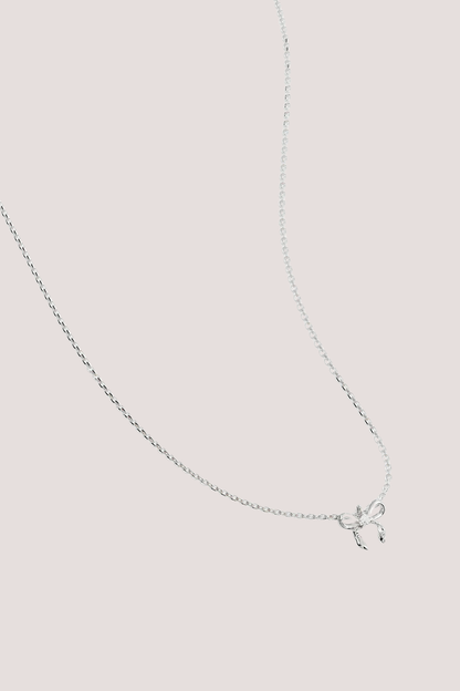 Sterling Silver Forever More Bow Necklace