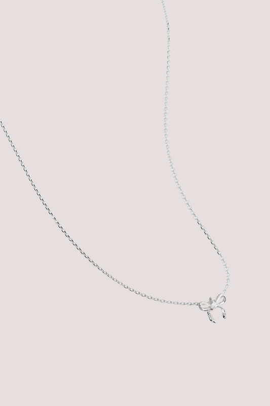 Sterling Silver Forever More Bow Necklace