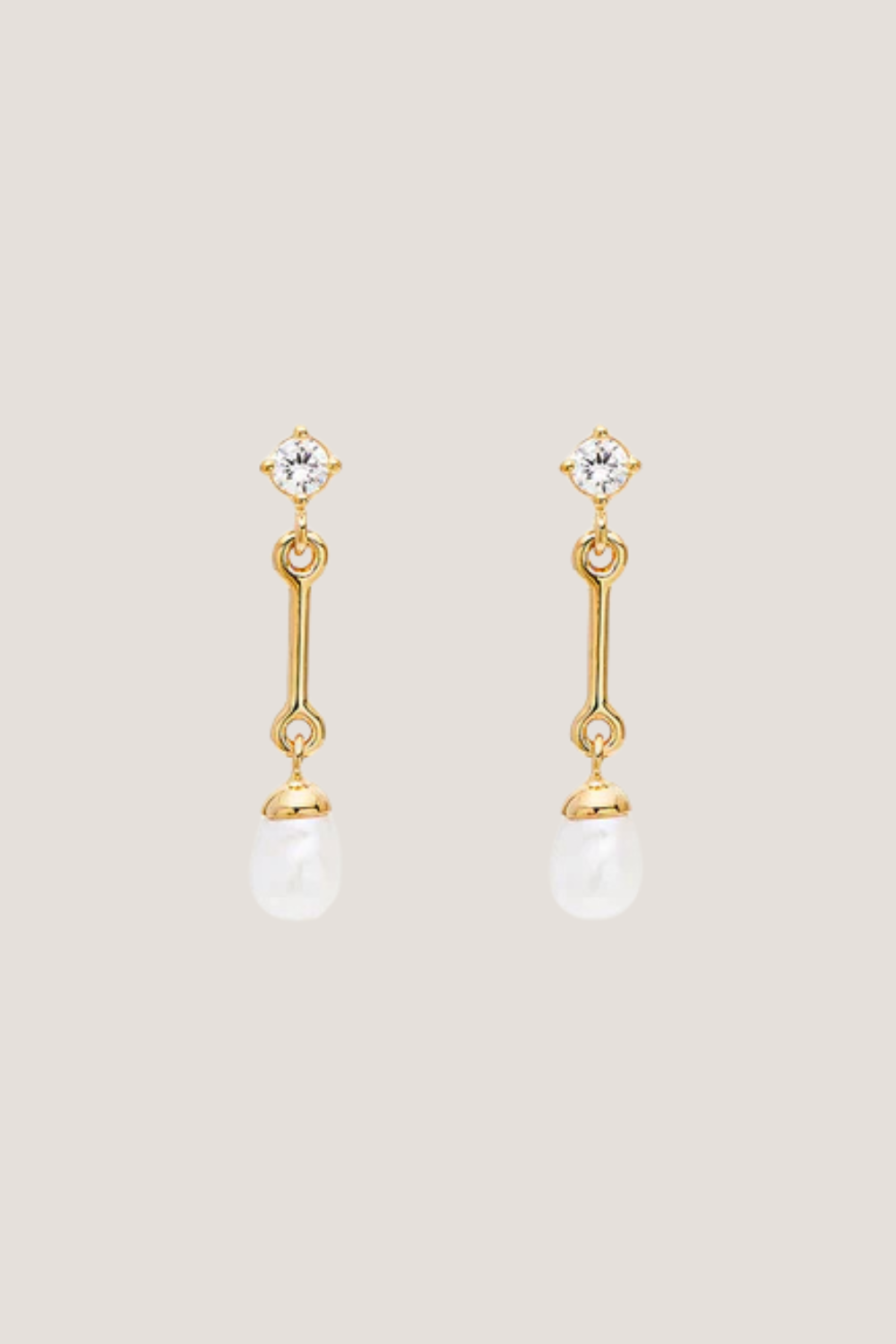18k Gold Vermeil Embrace Stillness Pearl Drop Earrings