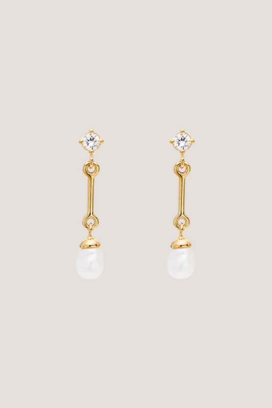 18k Gold Vermeil Embrace Stillness Pearl Drop Earrings