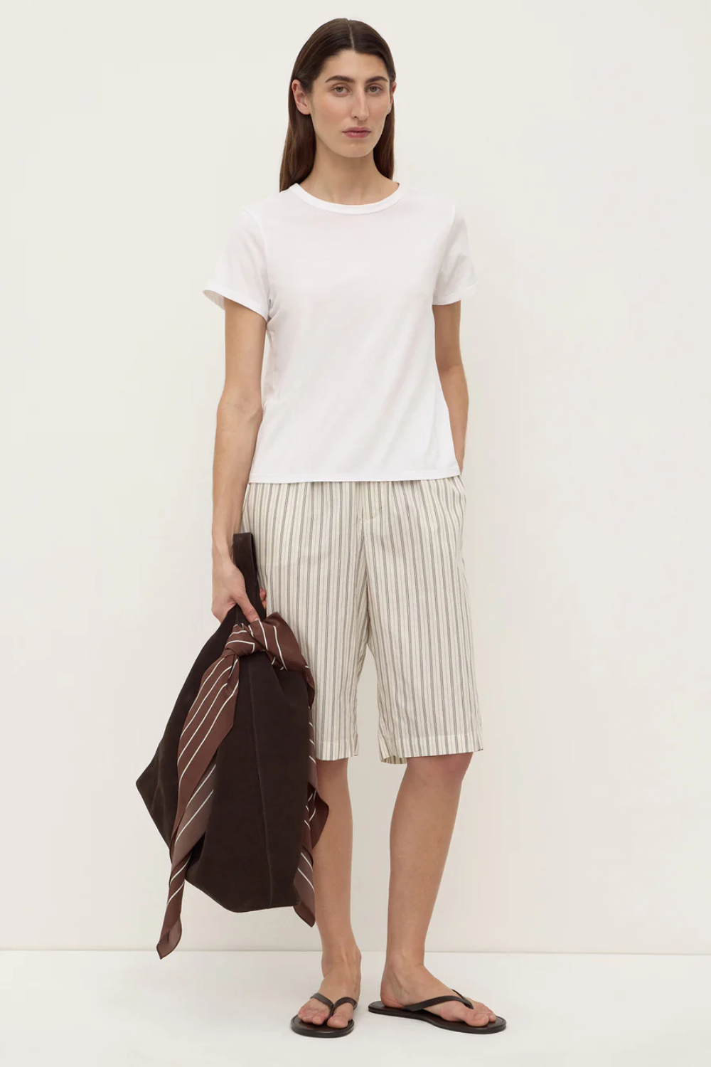 Ria Stripe Short | Cream/Smoke