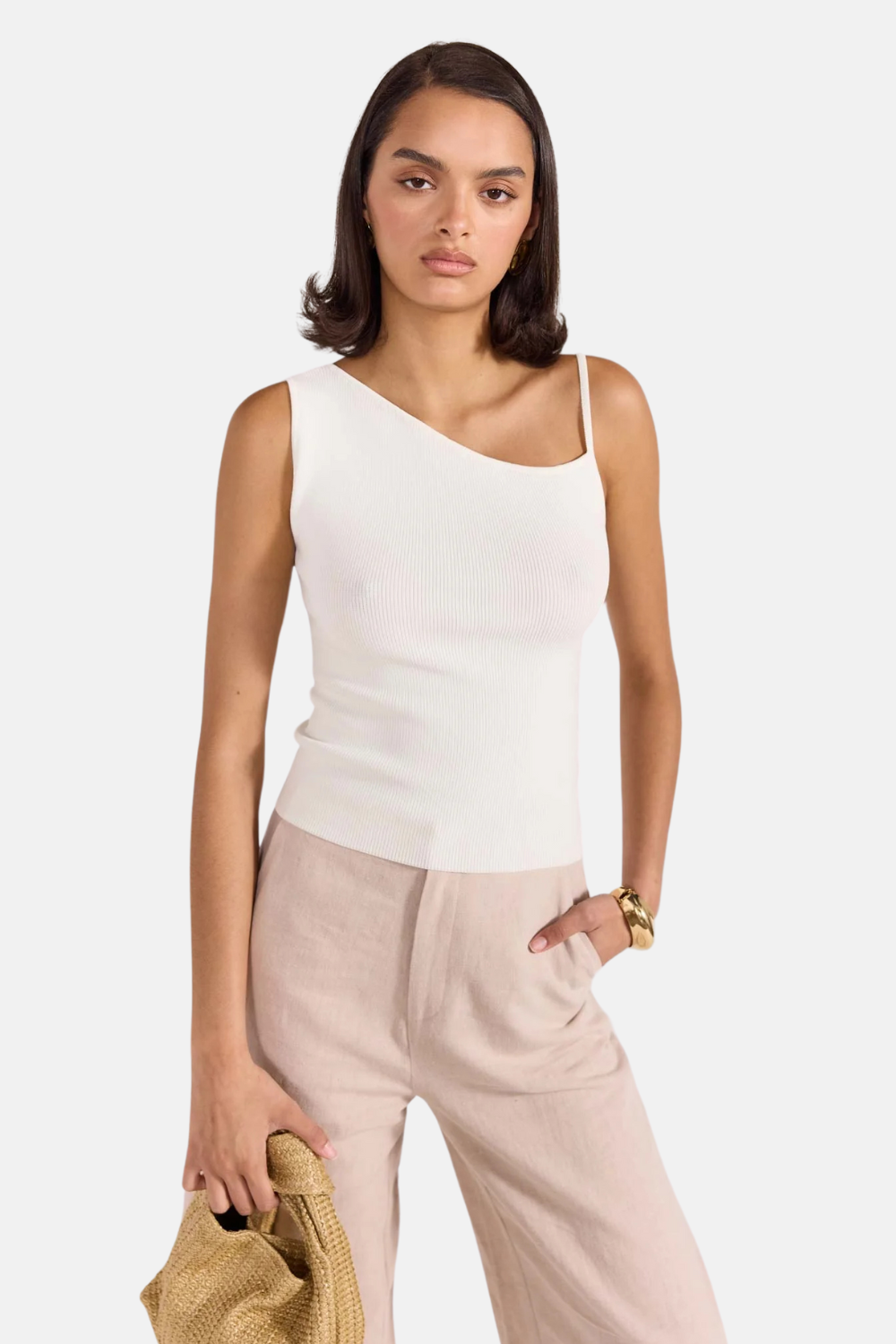 Sadie Knit Singlet | White