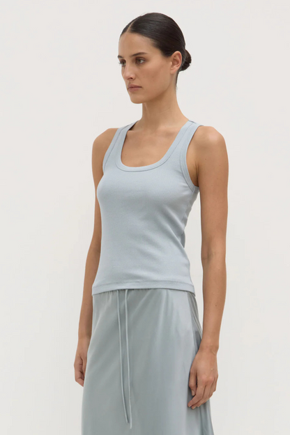 Robyn Scoop Neck Rib Tank | Cloud