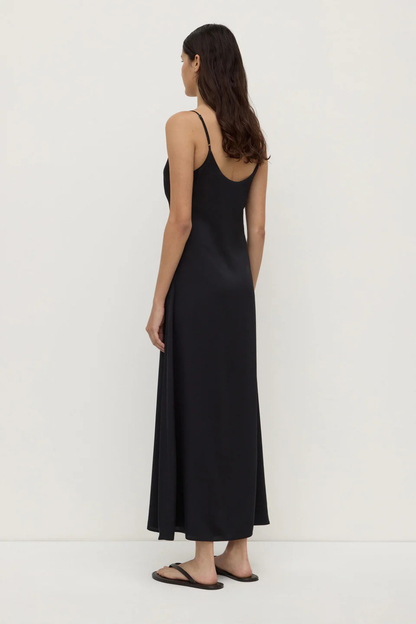 Amaris Silk Maxi Dress | Black