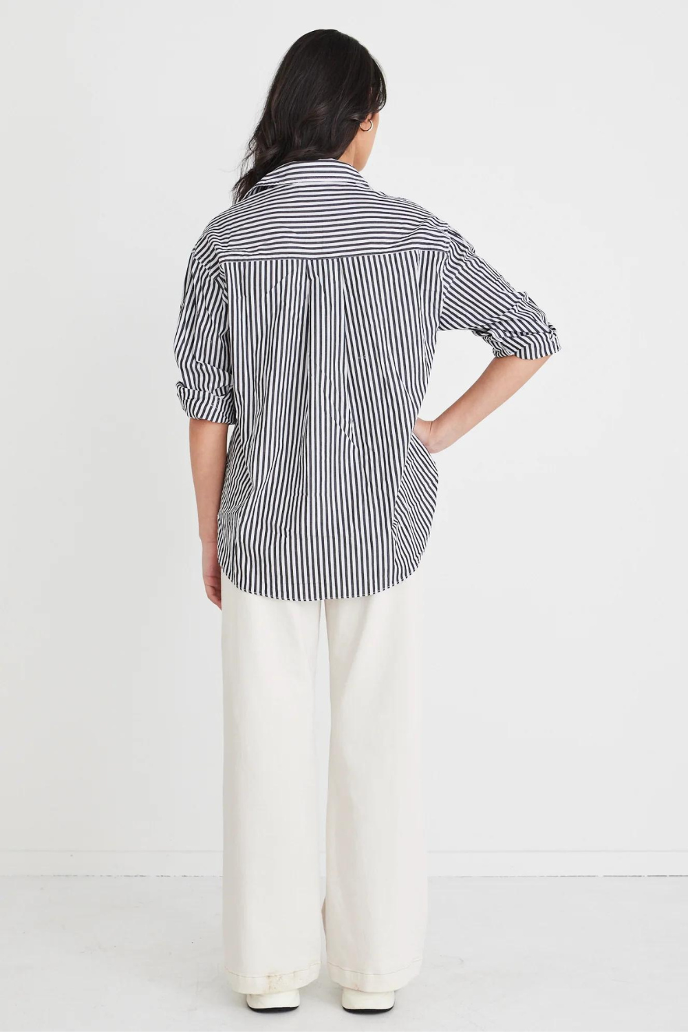 You Got This Black Stripe Poplin Oversized Shirt