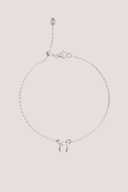 Sterling Silver Forever More Bow Bracelet