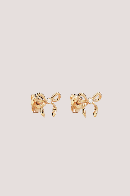 18k Gold Vermeil Forever More Bow Stud Earrings