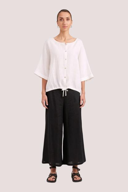 Studio Button Top/Jacket White