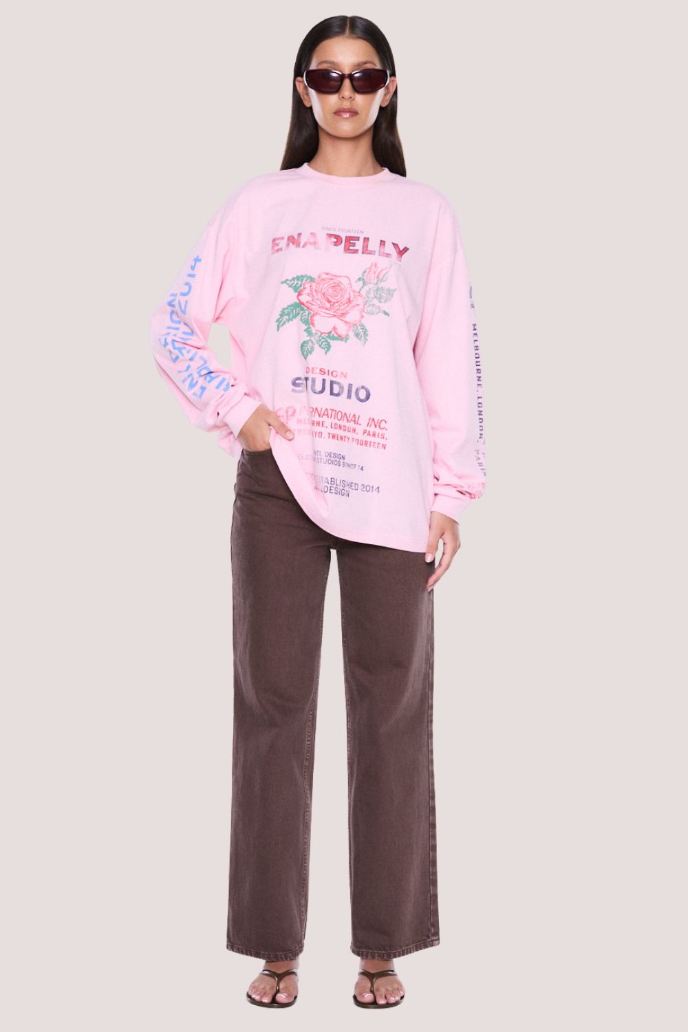 Hailey Long Sleeve Cuffed Tee | Blush Pink