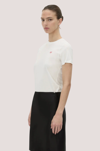 Birdie Fitted Print Tee | Soft White